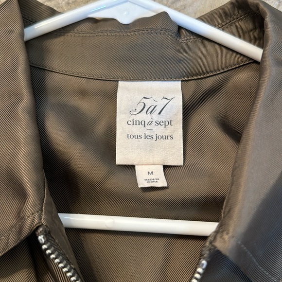 Cinq a Sept Helene Green Zip Peplum Jacket Size Medium - Picture 8 of 14